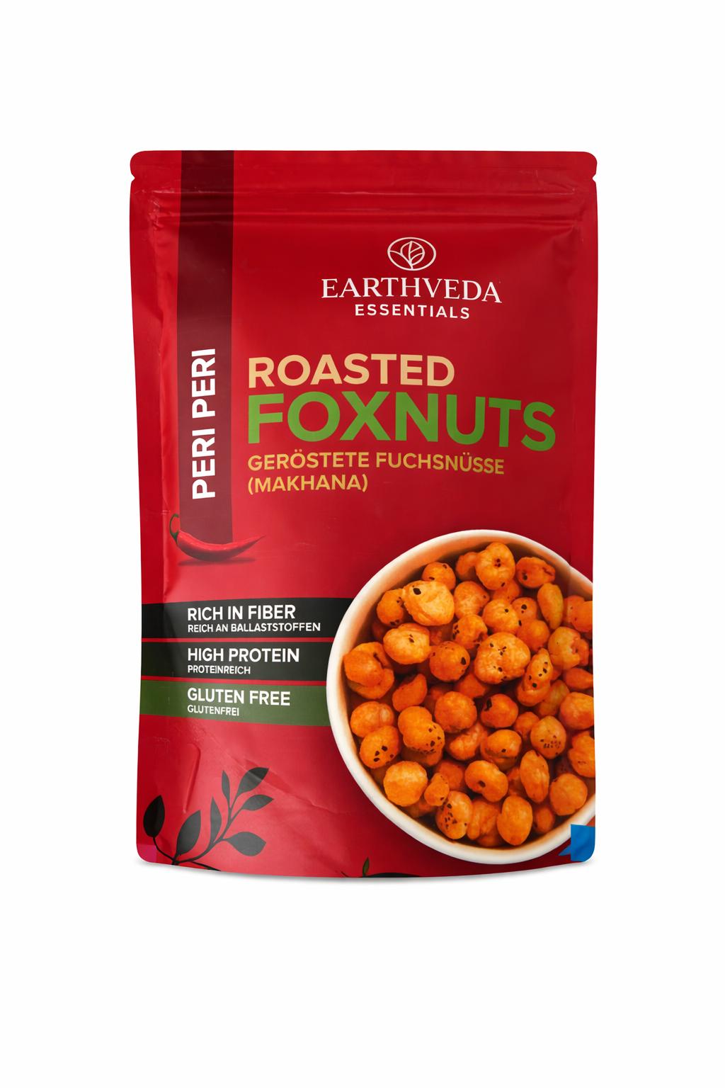 Earthveda Geröstete Fuchsnüsse (Makhana) – Peri Peri, 40 g